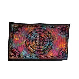 SAI G 100% COTTON MADE IN INDIA TIE-DYE ELEPHANT TAPESTRY